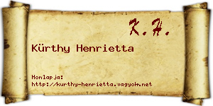 Kürthy Henrietta névjegykártya