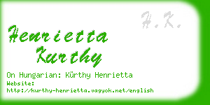 henrietta kurthy business card